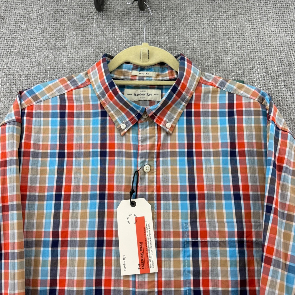 Hawker Rye Button Down Shirt Mens XL Cotton Multi ColorPlaid Stretch Regular Fit